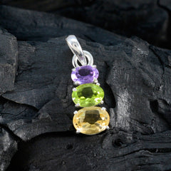 Chen Multicolor Minimalist Pendant - Gemstone Charm