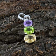 Chen Multicolor Minimalist Pendant - Gemstone Charm