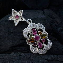 Greta Multicolor Pendant Necklace with Gemstone Accents