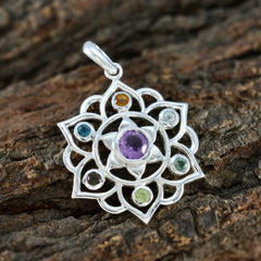 Riley Multicolor Pendant Necklace - Gemstone Charm