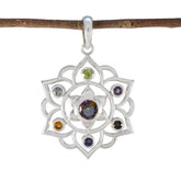 Skylar Multicolor Pendant Necklace - Vibrant Gemstone Design Multi Stone multicolor Multicolor
