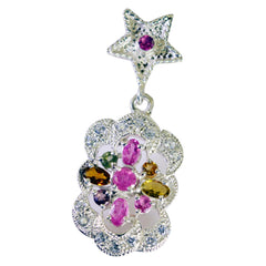 Greta Multicolor Pendant Necklace with Gemstone Accents