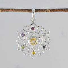 Teresa Multicolor Rope Wire Pendant with Gemstones