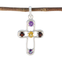 Bianca Multicolor Signet Pendant - Gemstone Collection Multi Stone multicolor Multicolor