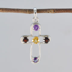 Bianca Multicolor Signet Pendant - Gemstone Collection