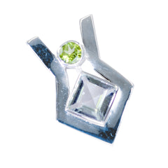 Milagros Multicolor Signet Pendant with Gemstone Accent