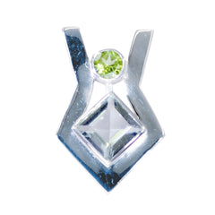 Milagros Multicolor Signet Pendant with Gemstone Accent Multi Stone multicolor Multicolor