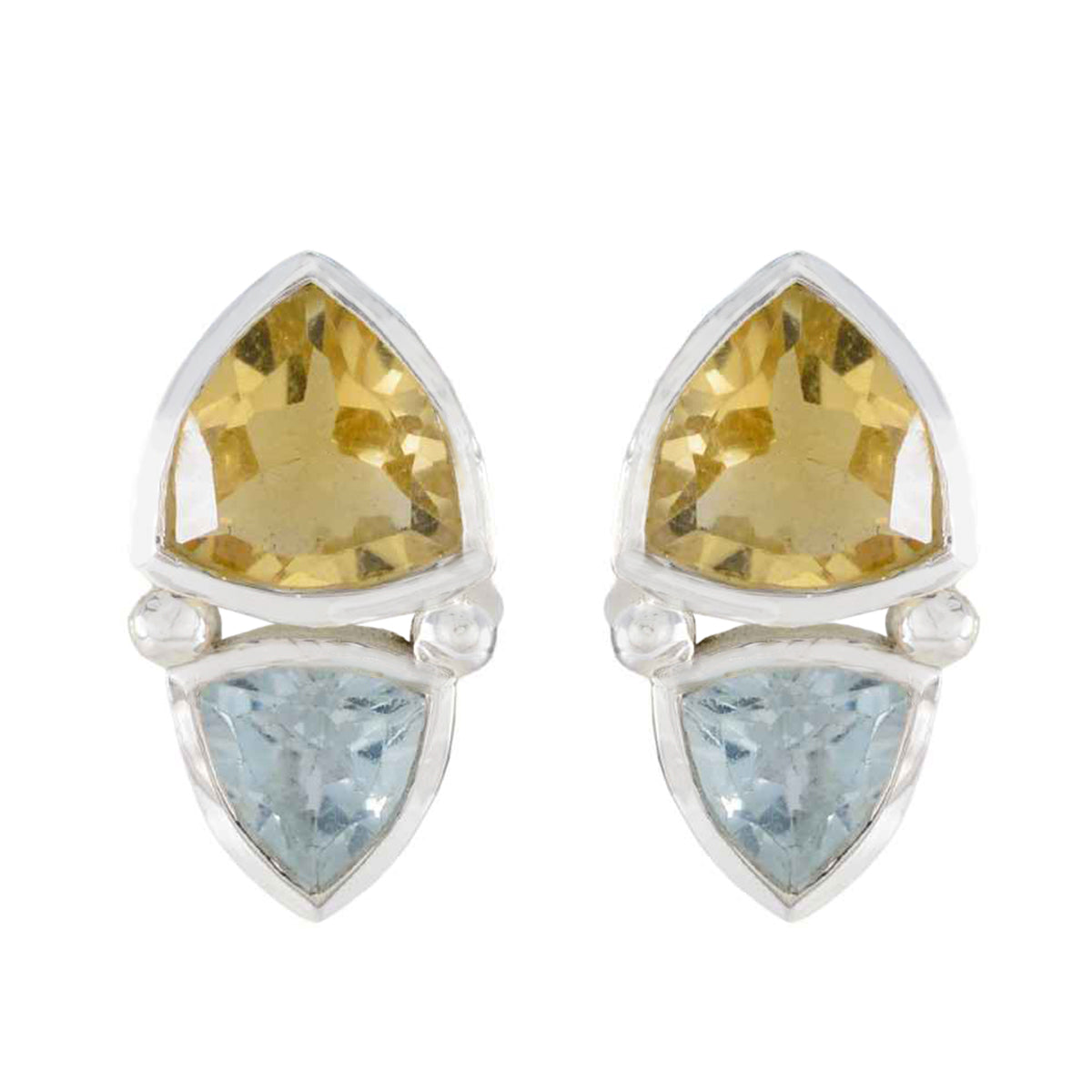 Audrey Multicolor Slim Toi et Moi Earrings - Stylish Gemstone Jewelry Multi multicolor Stud