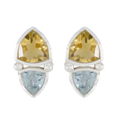 Audrey Multicolor Slim Toi et Moi Earrings - Stylish Gemstone Jewelry Multi multicolor Stud