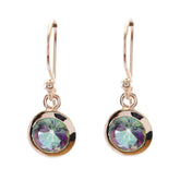 Nora Multicolor Solitaire Dangle Earrings - Chic & Sparkling Mystic Quartz multicolor Dangle