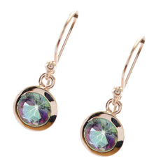 Nora Multicolor Solitaire Dangle Earrings - Chic & Sparkling
