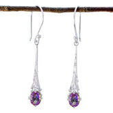 Emma Multicolor Solitaire Dangle Earrings for Glam Looks Mystic Quartz multicolor Dangle
