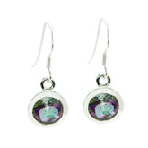 Carla Multicolor Solitaire Dangle Earrings for Glam Mystic Quartz multicolor Dangle