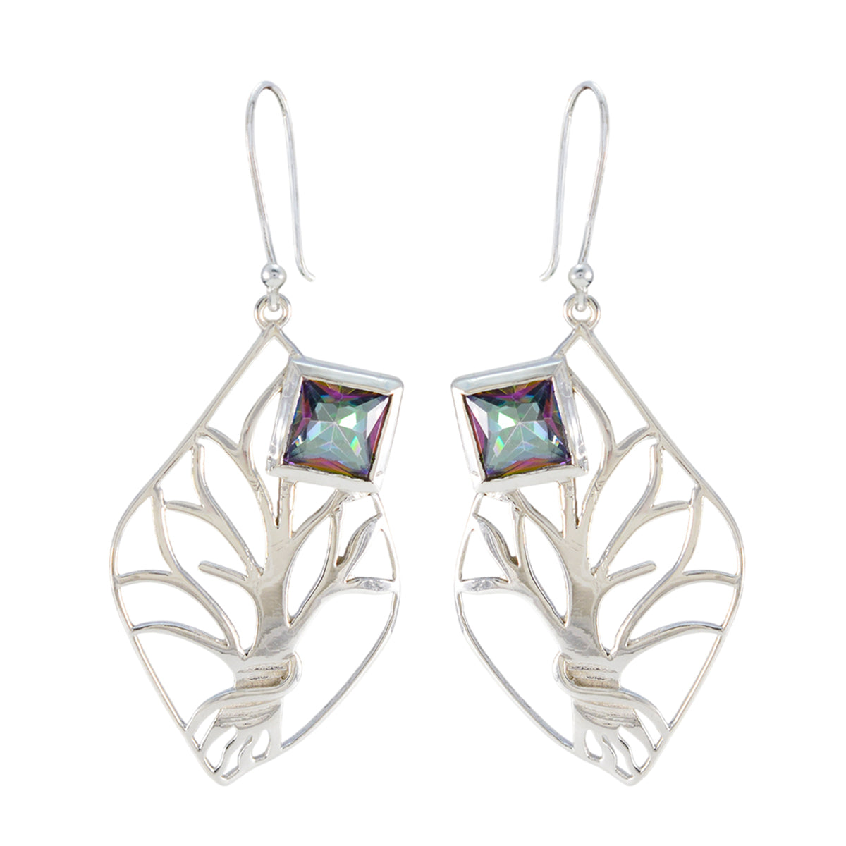 Isadora Multicolor Solitaire Dangle Earrings Mystic Quartz multicolor Dangle