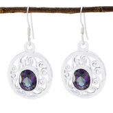 Ella Multicolor Solitaire Dangle Earrings for Glam Mystic Quartz multicolor Dangle