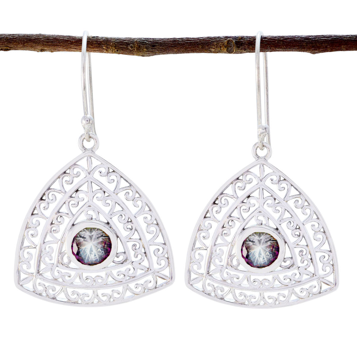Constanza Multicolor Solitaire Earrings for Stylish Looks Mystic Quartz multicolor Dangle