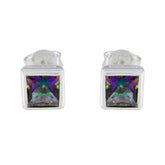 Angeles Multicolor Solitaire Earrings for Vibrant Style Mystic Quartz multicolor Stud