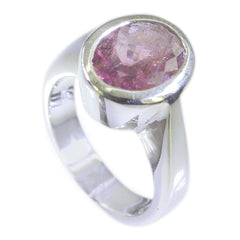 Lili Multicolor Solitaire Ring with Pink Gemstone Tourmaline Multicolor