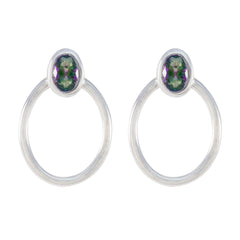 Savannah Multicolor Solitaire Stud Earrings for Chic Style Mystic Quartz multicolor Stud