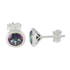 Yasmine Multicolor Solitaire Stud Earrings for Glam