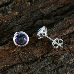 Yasmine Multicolor Solitaire Stud Earrings for Glam