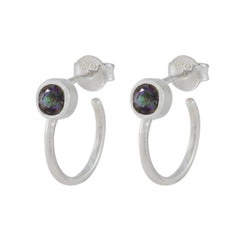 Luisa Multicolor Solitaire Stud Earrings for Every Occasion Mystic Quartz multicolor Stud