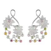 Meera Multicolor Statement Earrings for Vibrant Style Tourmaline multicolor Dangle