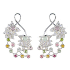 Meera Multicolor Statement Earrings for Vibrant Style Tourmaline multicolor Dangle