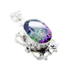 Bella Multicolor Statement Pendant in Silver Design