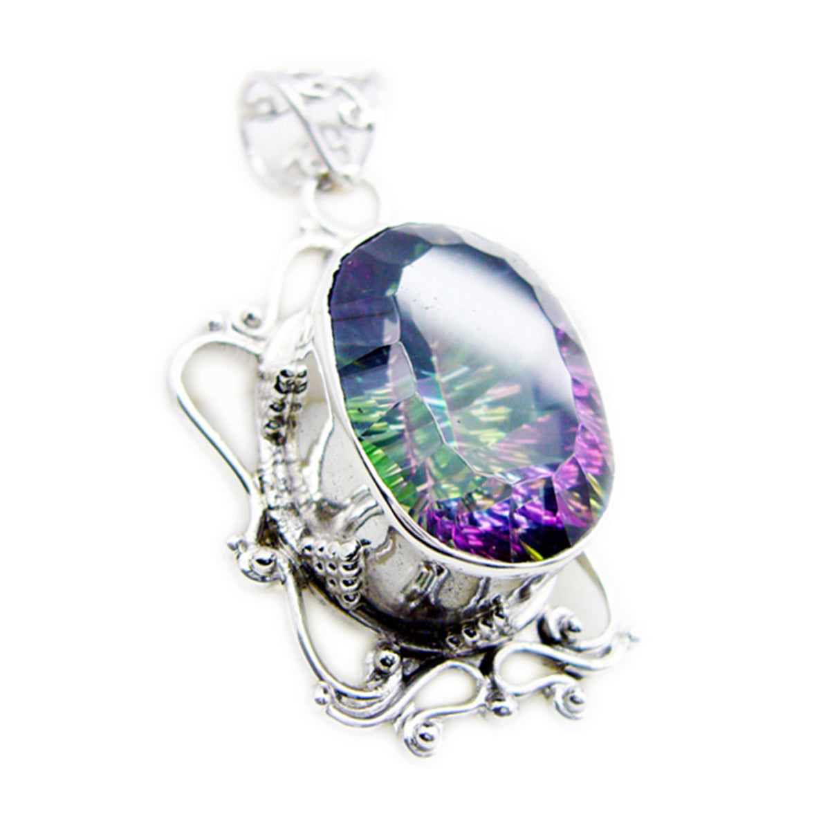 Bella Multicolor Statement Pendant in Silver Design Mystic Quartz multicolor Multicolor