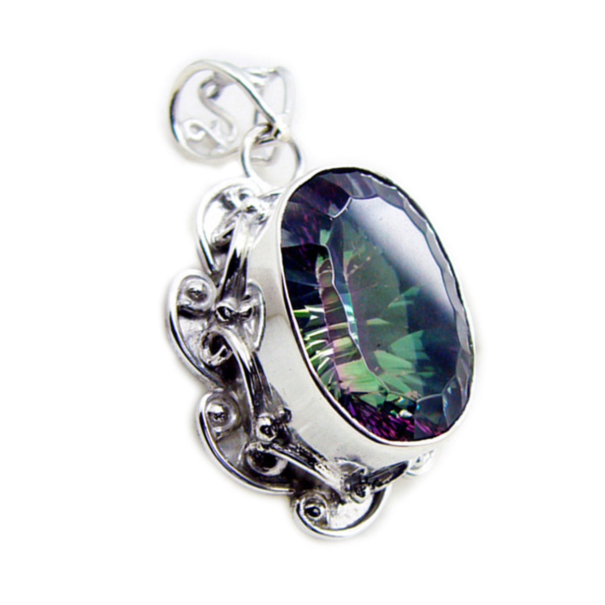 Elena Multicolor Statement Pendant for Every Occasion Mystic Quartz multicolor Multicolor