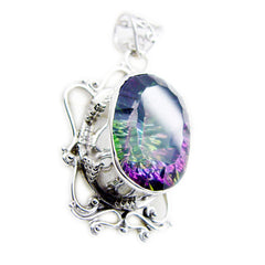 Bella Multicolor Statement Pendant in Silver Design
