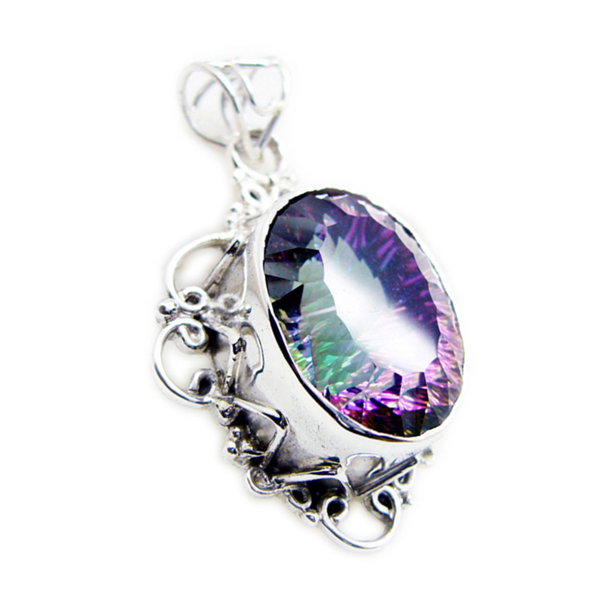 Milagros Multicolor Statement Pendant for Stylish Vibes Mystic Quartz multicolor Multicolor