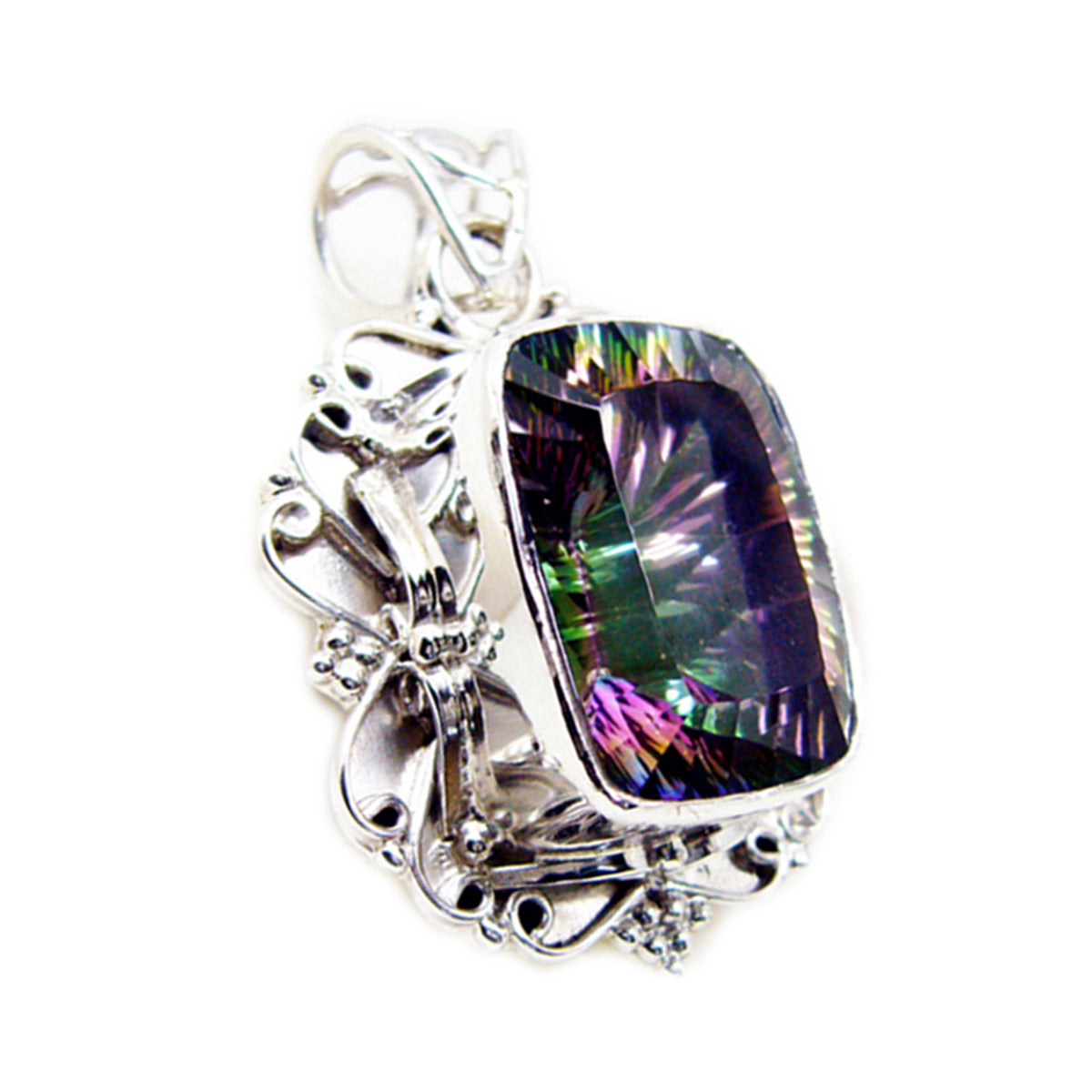 Layla Multicolor Statement Pendant in Silver Design Mystic Quartz multicolor Multicolor