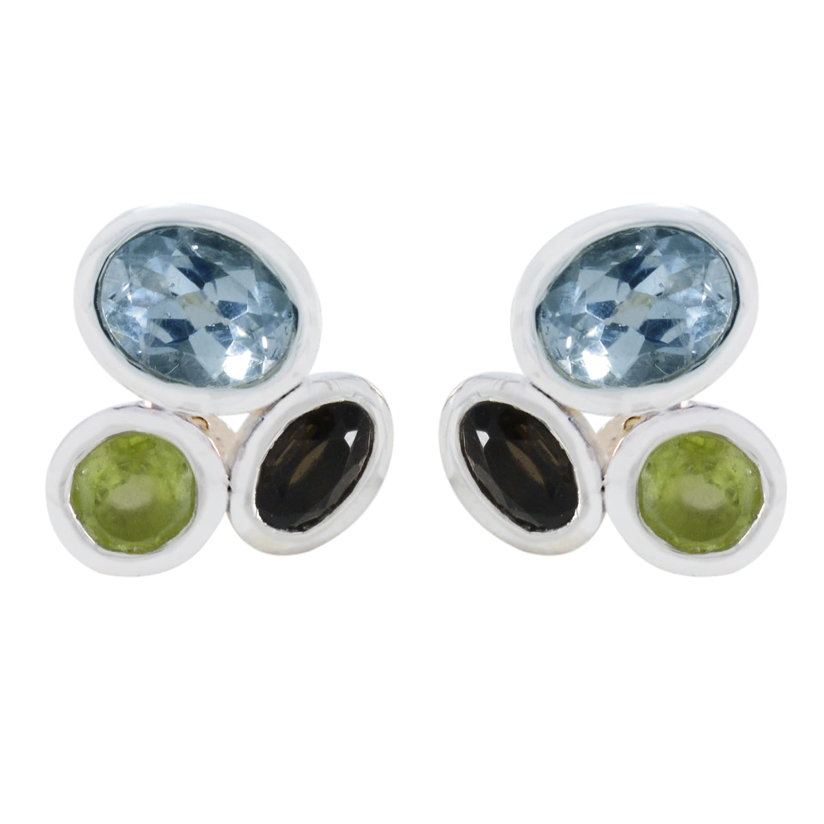 Hina Multicolor Stud Earrings with Gemstones Multi multicolor Stud