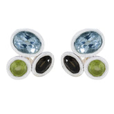 Hina Multicolor Stud Earrings with Gemstones Multi multicolor Stud