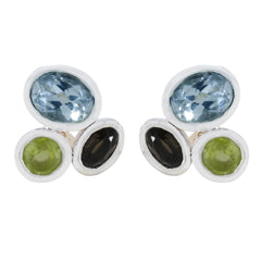 Hina Multicolor Stud Earrings with Gemstones Multi multicolor Stud