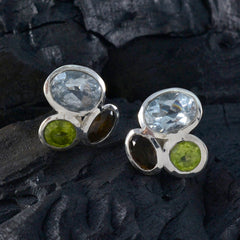 Hina Multicolor Stud Earrings with Gemstones