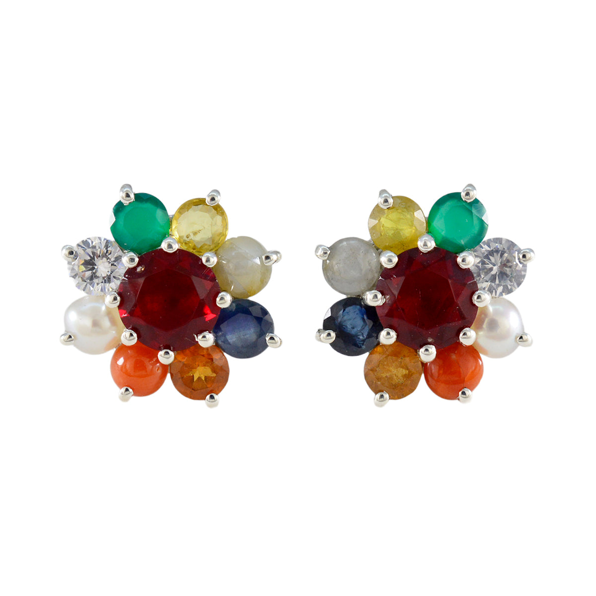 Maria Multicolor Stud Earrings for Everyday Glam Multi multicolor Stud