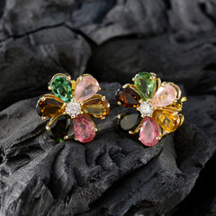 Ayesha Multicolor Stud Earrings - Colorful Floral Design
