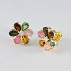 Ayesha Multicolor Stud Earrings - Colorful Floral Design