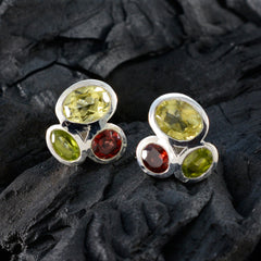 Maya Multicolor Stud Earrings in Gemstone Design