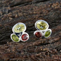 Maya Multicolor Stud Earrings in Gemstone Design