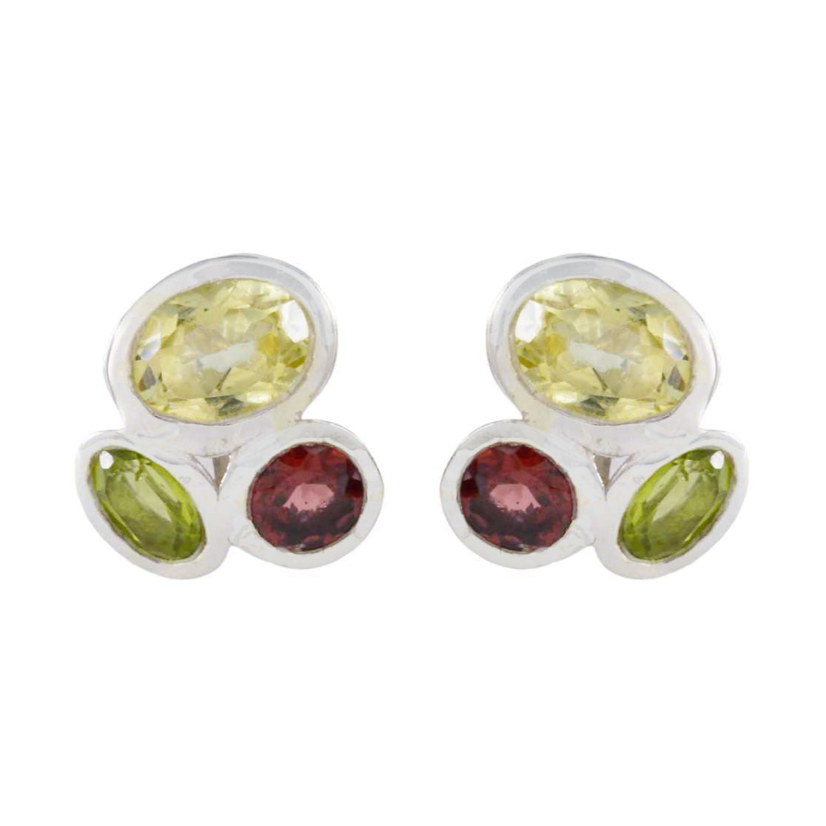 Maya Multicolor Stud Earrings in Gemstone Design Multi multicolor Stud