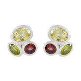 Maya Multicolor Stud Earrings in Gemstone Design Multi multicolor Stud