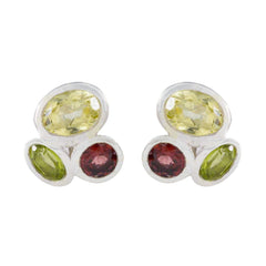 Maya Multicolor Stud Earrings in Gemstone Design Multi multicolor Stud