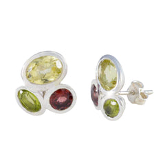 Maya Multicolor Stud Earrings in Gemstone Design