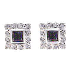 Sarah Multicolor Stud Earrings for Everyday Glam Mystic Quartz multicolor Stud