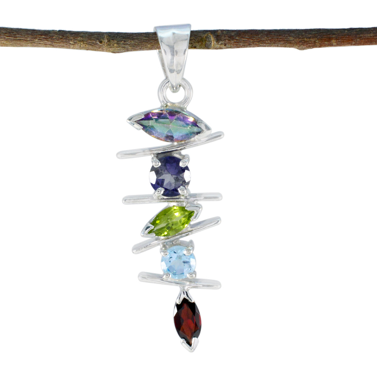 Dayana Multicolor Tiny Pendant with Gemstone Accent Multi Stone multicolor Multicolor