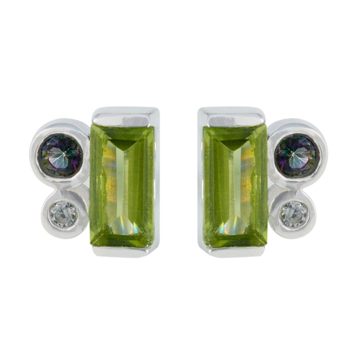 Luisa Multicolor Trilogy Stud Earrings for Everyday Glam Multi multicolor Stud